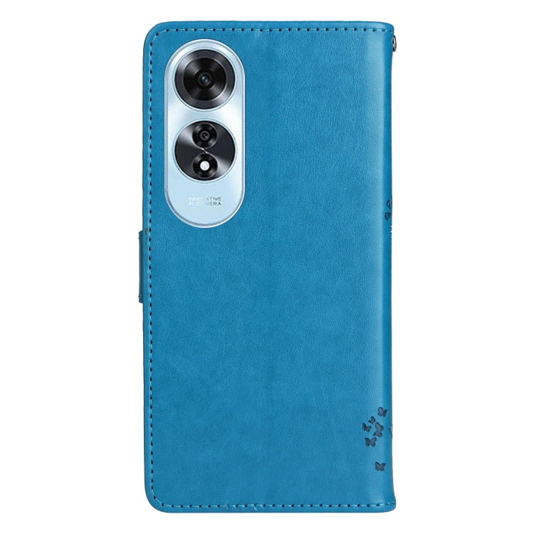 For OPPO A60 4G Global Tree & Cat Embossed Pattern Flip Leather Phone Case