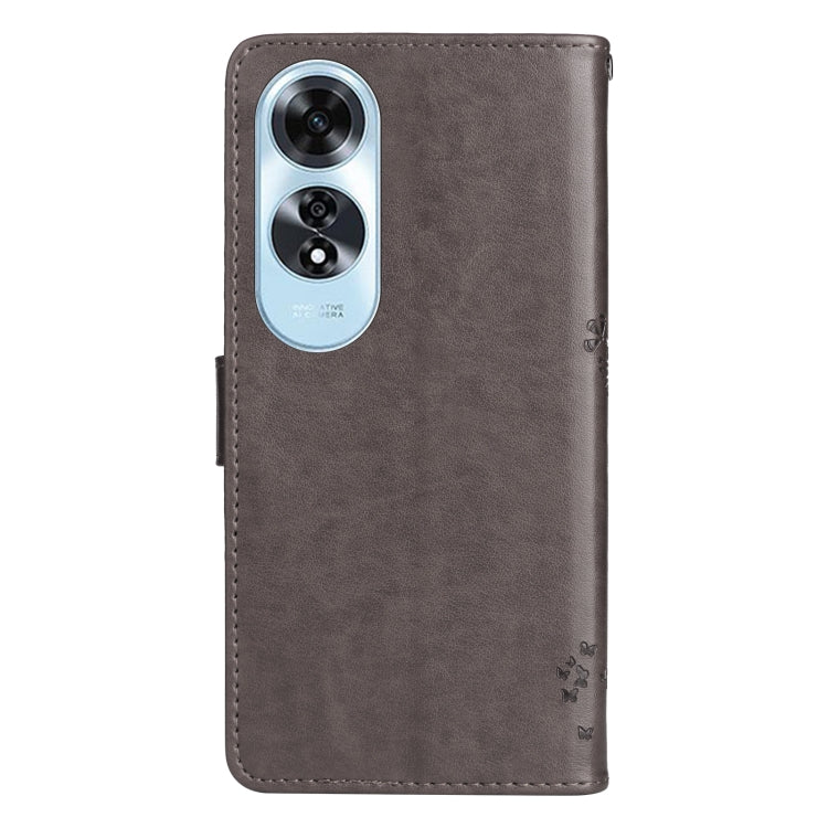 For OPPO A60 4G Global Tree & Cat Embossed Pattern Flip Leather Phone Case