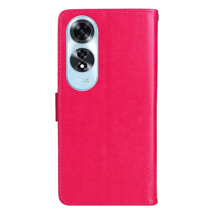 For OPPO A60 4G Global Tree & Cat Embossed Pattern Flip Leather Phone Case