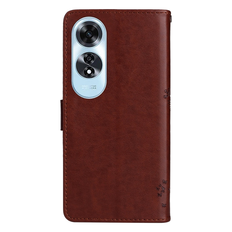 For OPPO A60 4G Global Tree & Cat Embossed Pattern Flip Leather Phone Case