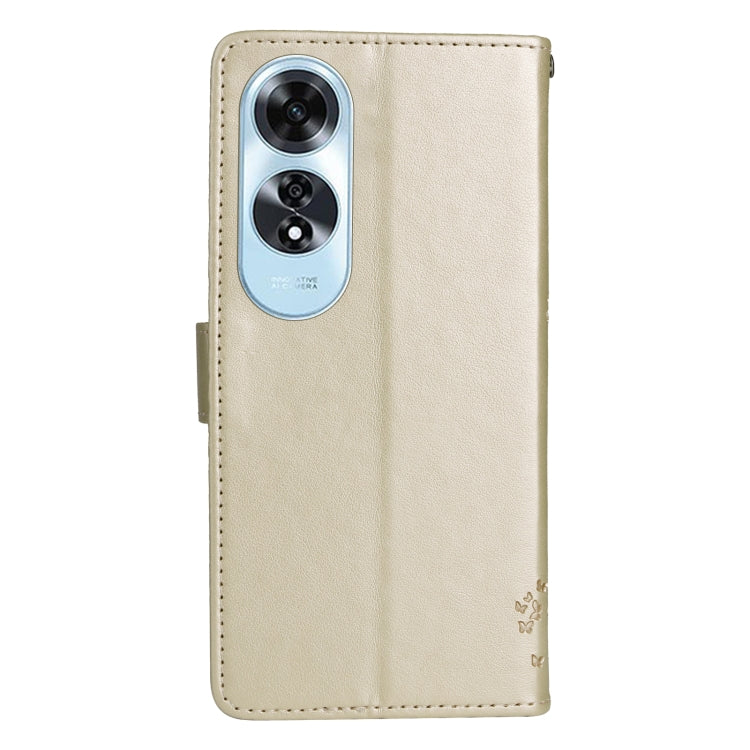 For OPPO A60 4G Global Tree & Cat Embossed Pattern Flip Leather Phone Case