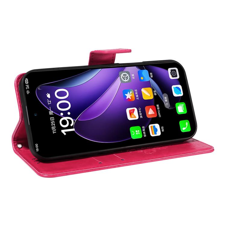 For OPPO Reno13 5G Global Tree & Cat Embossed Pattern Flip Leather Phone Case