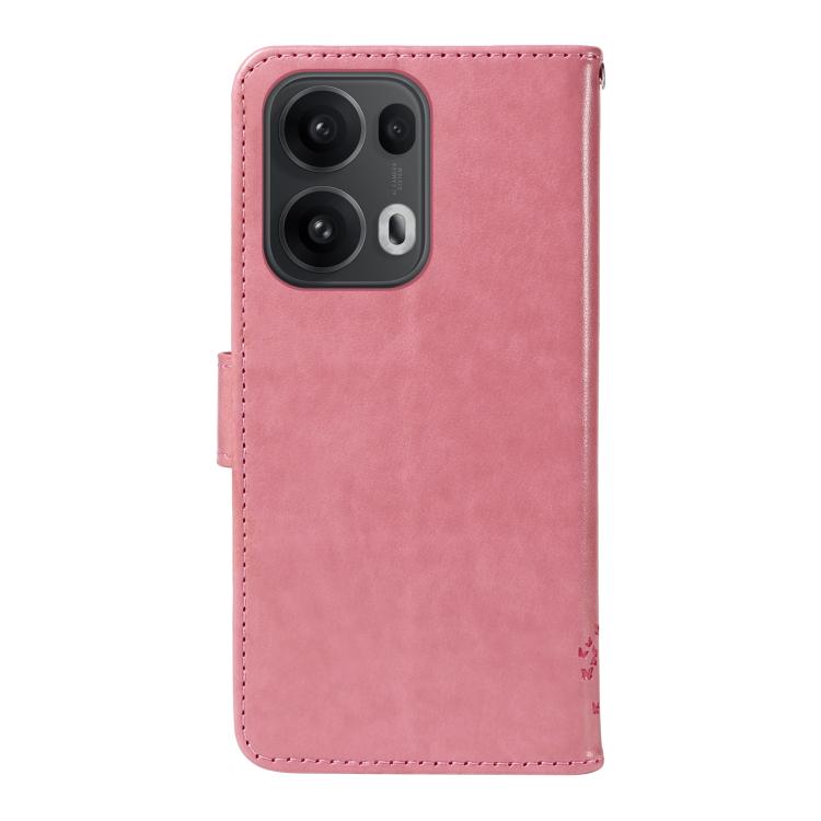 For OPPO Reno13 Pro 5G Global Tree & Cat Embossed Pattern Flip Leather Phone Case