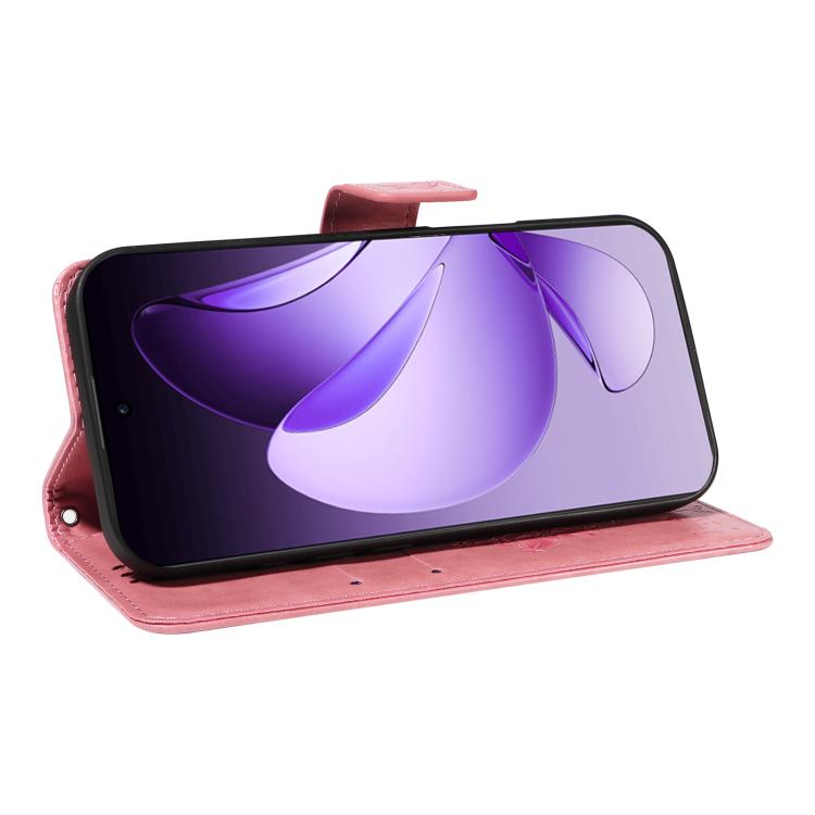 For OPPO Reno13 Pro 5G Global Tree & Cat Embossed Pattern Flip Leather Phone Case