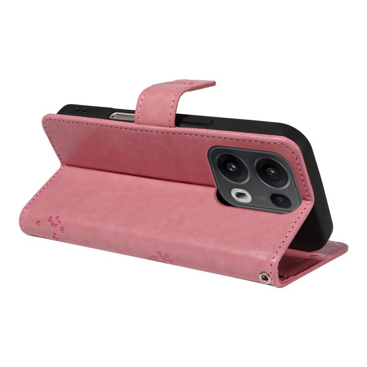 For OPPO Reno13 Pro 5G Global Tree & Cat Embossed Pattern Flip Leather Phone Case