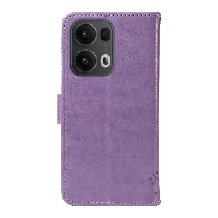 For OPPO Reno13 Pro 5G Global Tree & Cat Embossed Pattern Flip Leather Phone Case