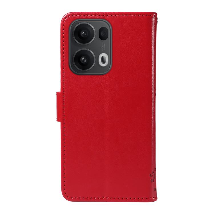 For OPPO Reno13 Pro 5G Global Tree & Cat Embossed Pattern Flip Leather Phone Case