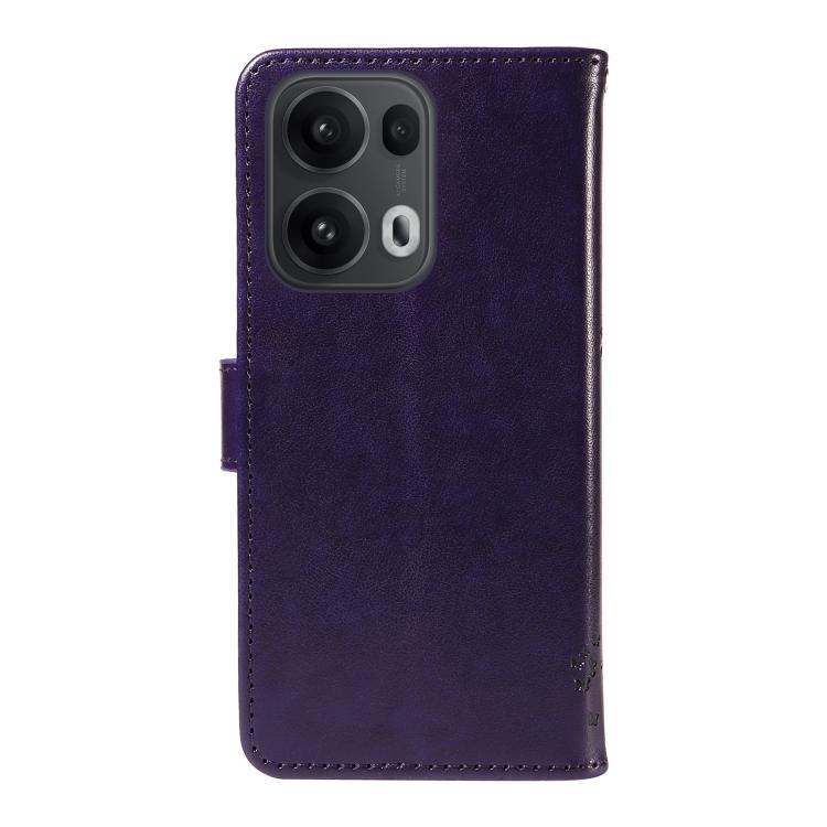 For OPPO Reno13 Pro 5G Global Tree & Cat Embossed Pattern Flip Leather Phone Case