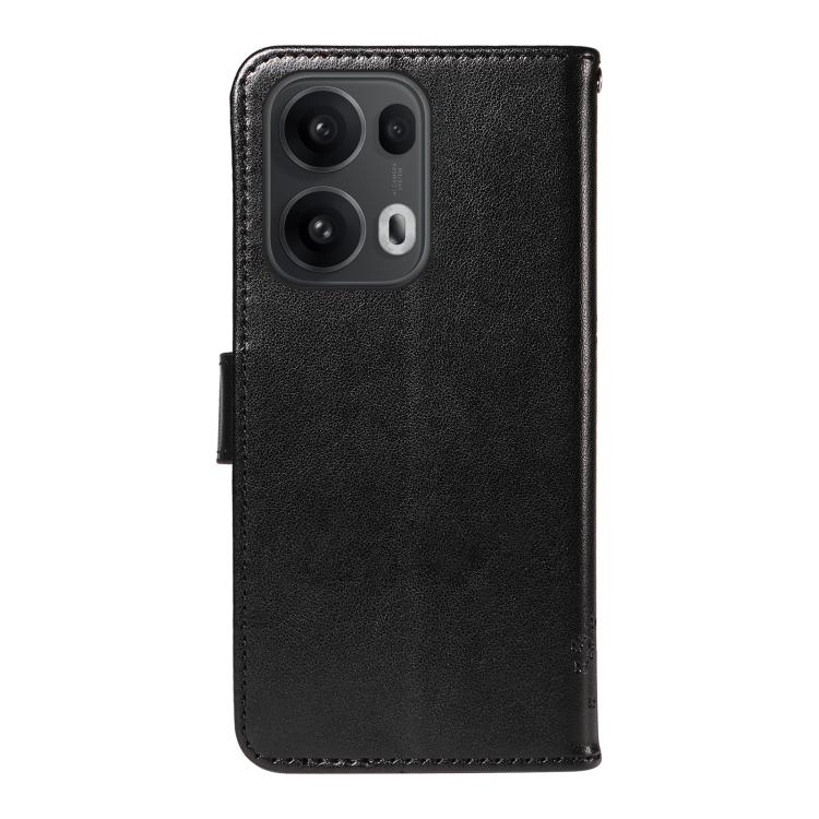 For OPPO Reno13 Pro 5G Global Tree & Cat Embossed Pattern Flip Leather Phone Case