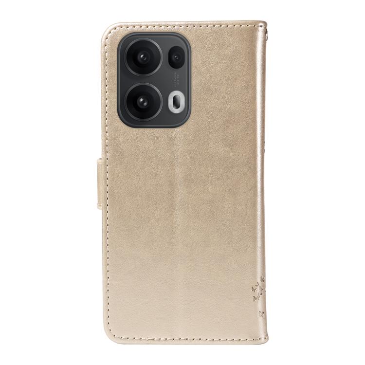 For OPPO Reno13 Pro 5G Global Tree & Cat Embossed Pattern Flip Leather Phone Case
