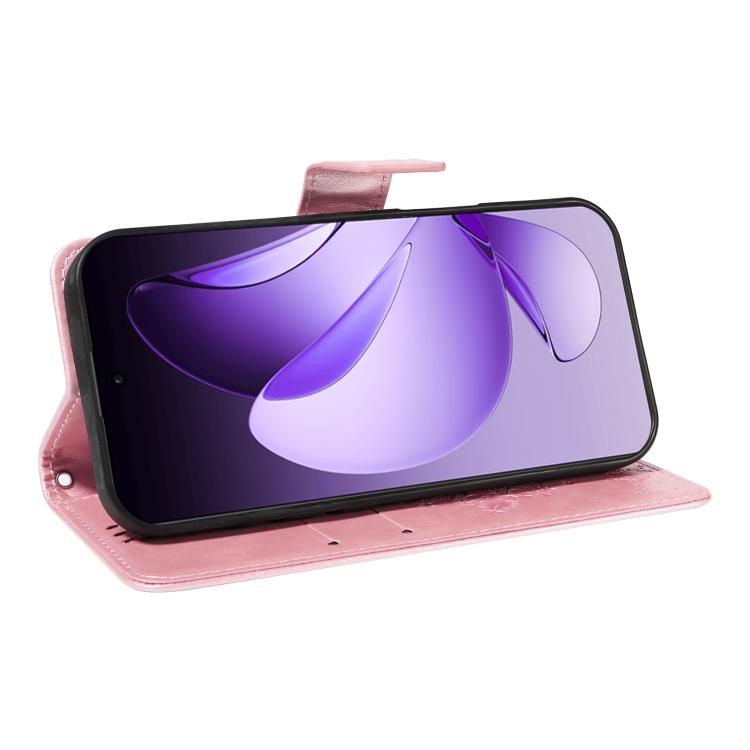 For OPPO Reno13 Pro 5G Global Tree & Cat Embossed Pattern Flip Leather Phone Case