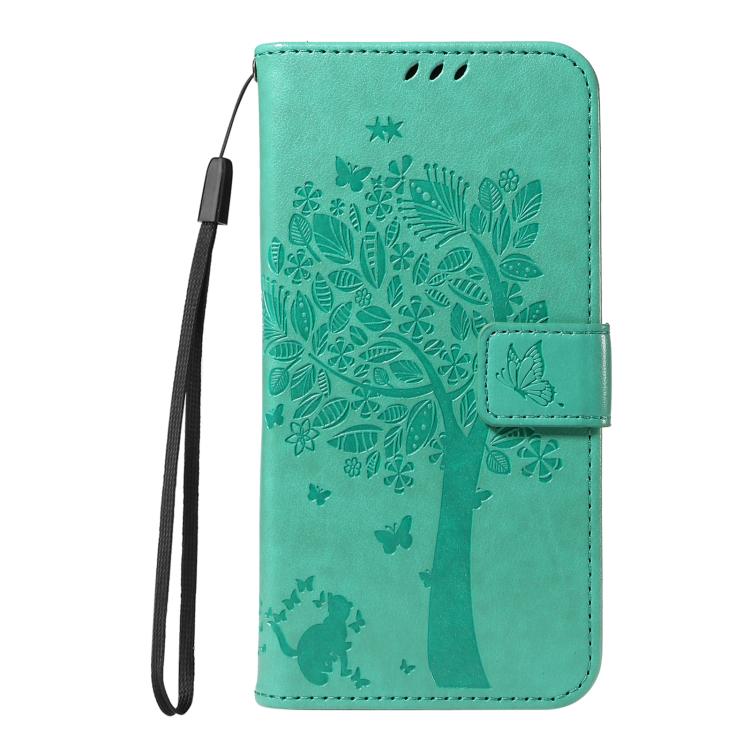 For OPPO Find X8 Global Tree & Cat Embossed Pattern Flip Leather Phone Case