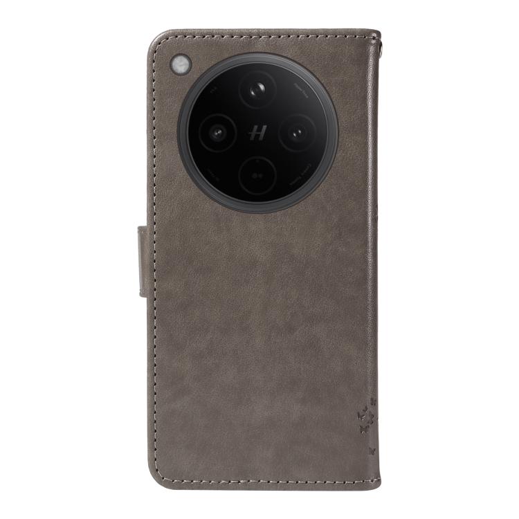 For OPPO Find X8 Global Tree & Cat Embossed Pattern Flip Leather Phone Case