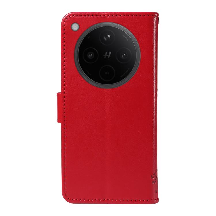 For OPPO Find X8 Global Tree & Cat Embossed Pattern Flip Leather Phone Case