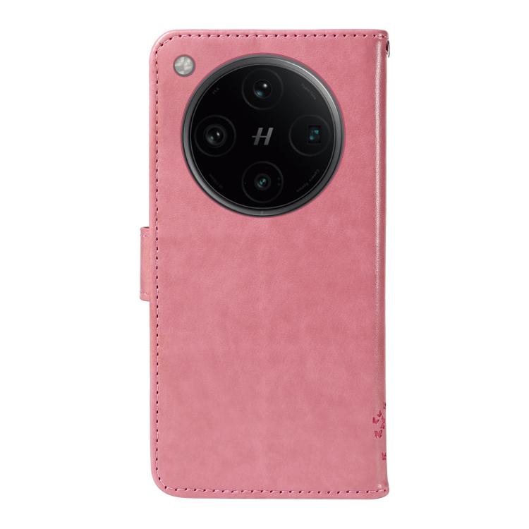 For OPPO Find X8 Pro Global Tree & Cat Embossed Pattern Flip Leather Phone Case