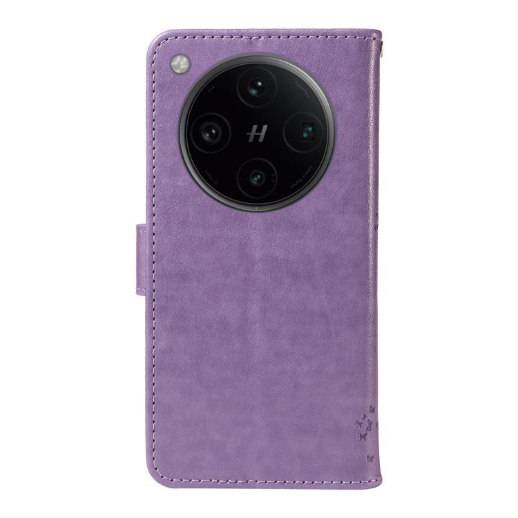 For OPPO Find X8 Pro Global Tree & Cat Embossed Pattern Flip Leather Phone Case