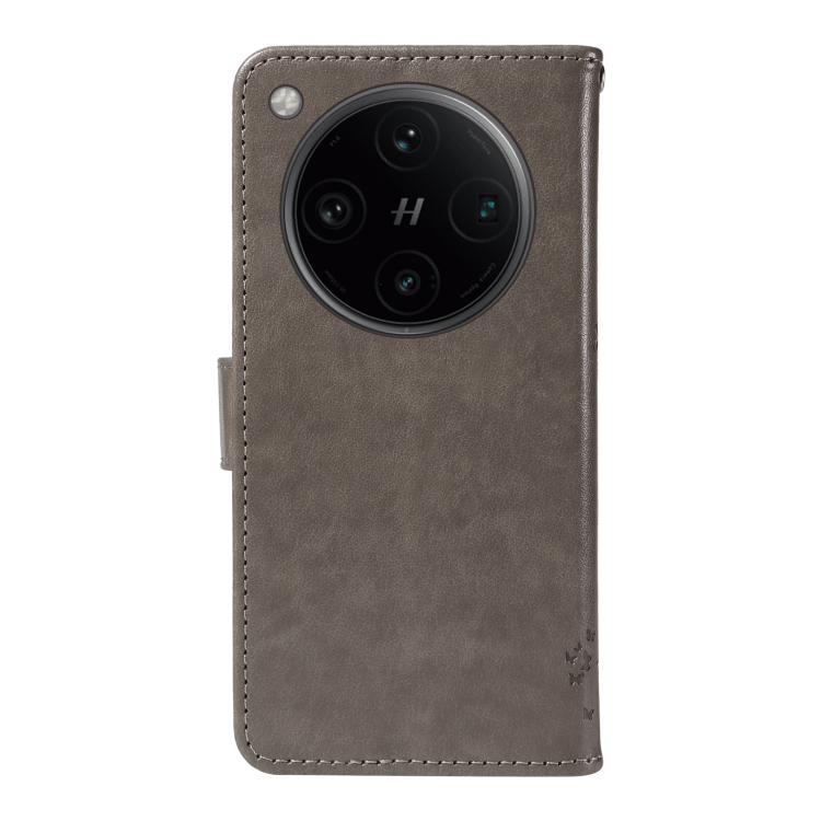For OPPO Find X8 Pro Global Tree & Cat Embossed Pattern Flip Leather Phone Case