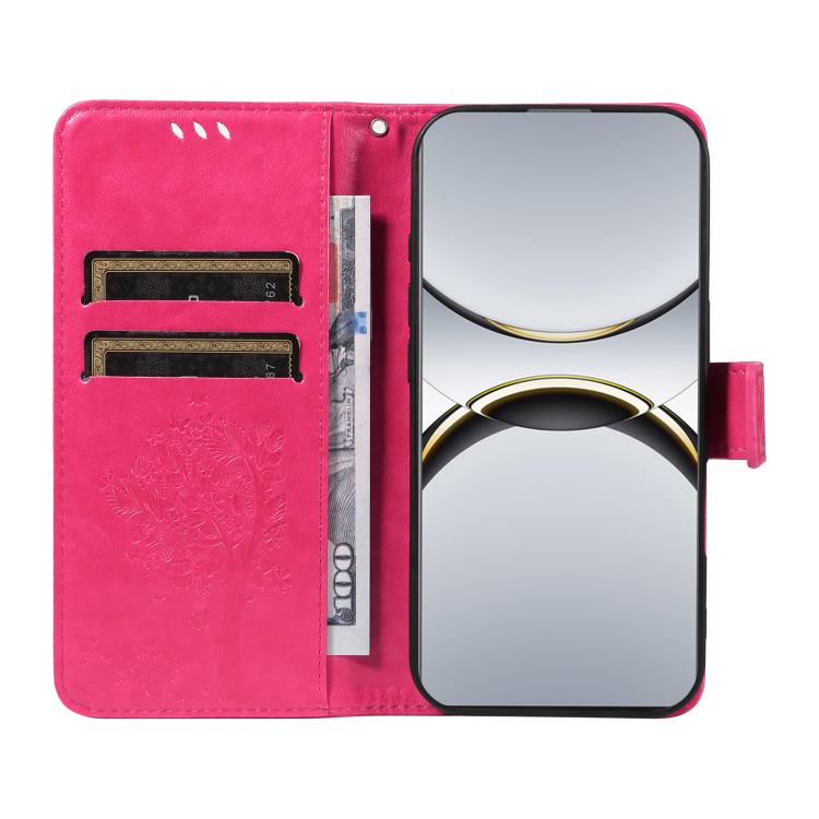 For OPPO Find X8 Pro Global Tree & Cat Embossed Pattern Flip Leather Phone Case