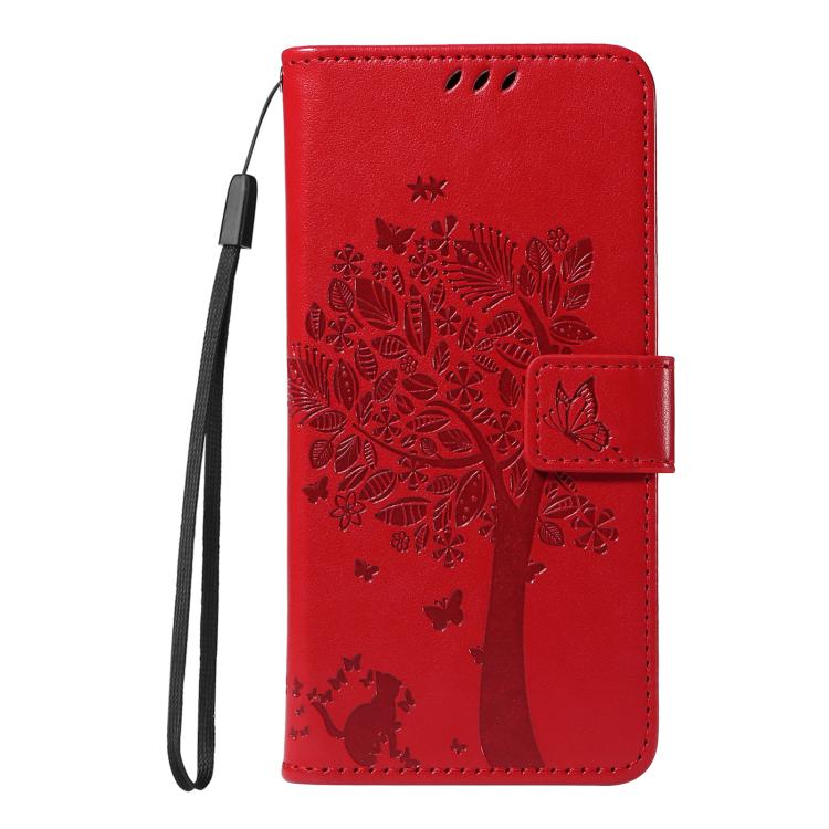 For OPPO Find X8 Pro Global Tree & Cat Embossed Pattern Flip Leather Phone Case