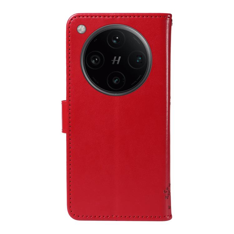 For OPPO Find X8 Pro Global Tree & Cat Embossed Pattern Flip Leather Phone Case