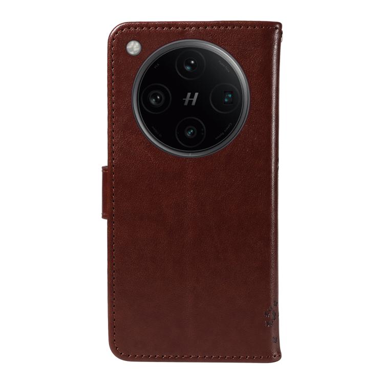 For OPPO Find X8 Pro Global Tree & Cat Embossed Pattern Flip Leather Phone Case