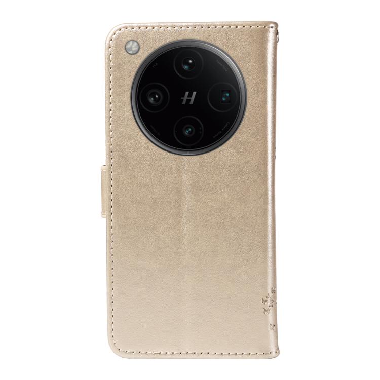 For OPPO Find X8 Pro Global Tree & Cat Embossed Pattern Flip Leather Phone Case