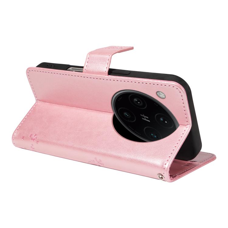 For OPPO Find X8 Pro Global Tree & Cat Embossed Pattern Flip Leather Phone Case