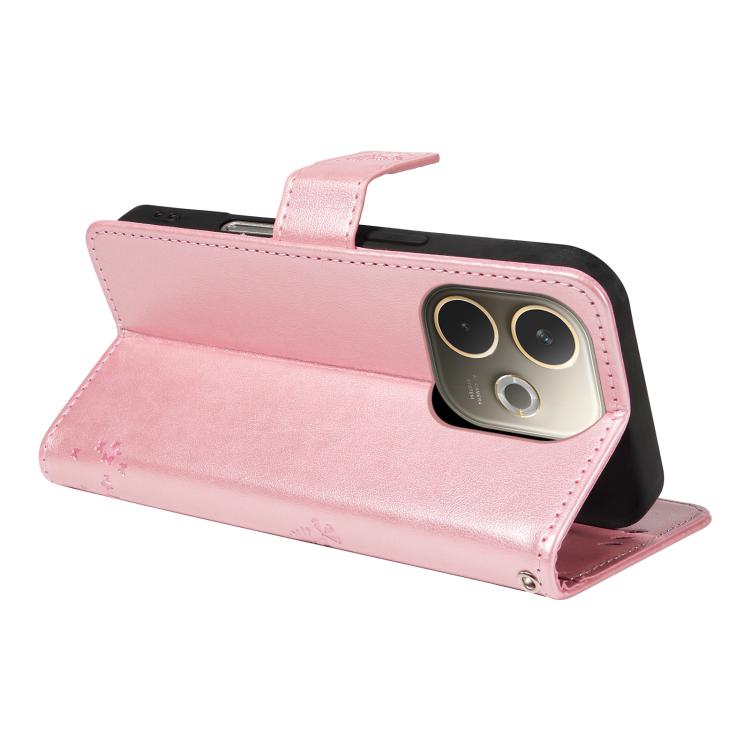 For OPPO A5 Pro 5G Global Tree & Cat Embossed Pattern Flip Leather Phone Case