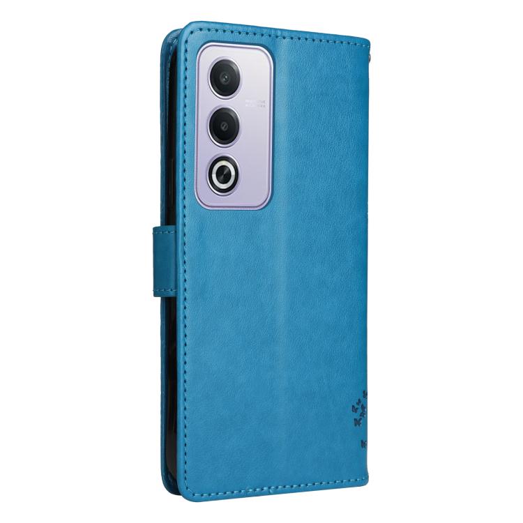 For OPPO K12X 5G Global Tree & Cat Embossed Pattern Flip Leather Phone Case