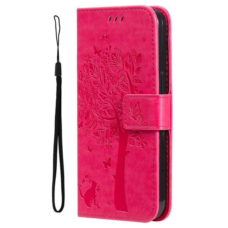 For OPPO K12X 5G Global Tree & Cat Embossed Pattern Flip Leather Phone Case
