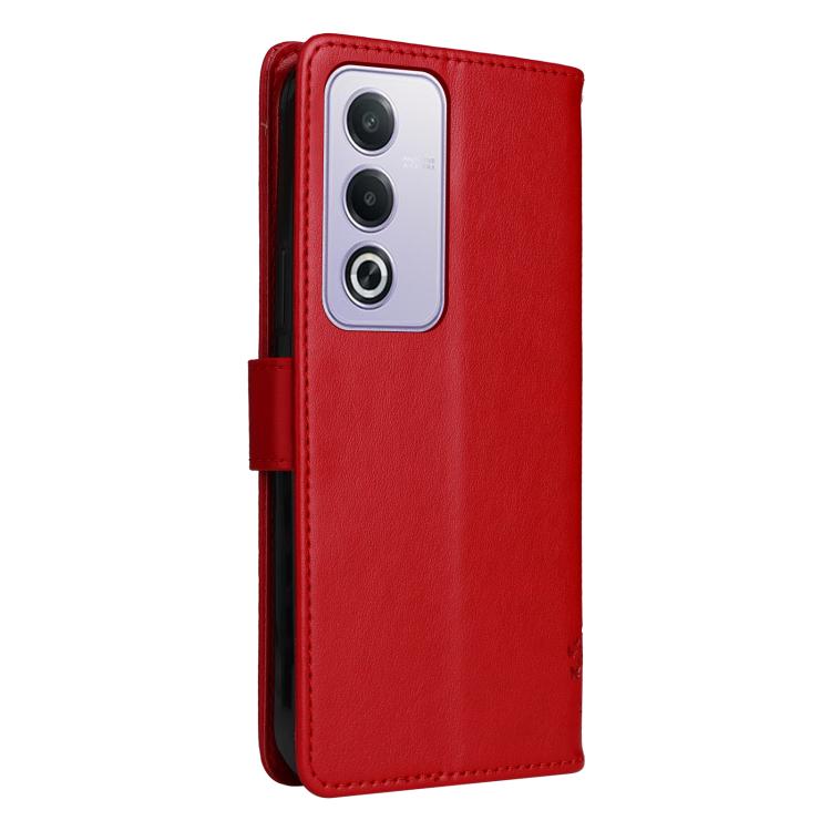 For OPPO K12X 5G Global Tree & Cat Embossed Pattern Flip Leather Phone Case