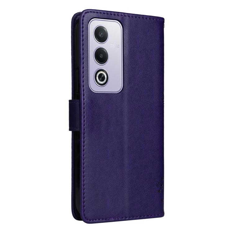 For OPPO K12X 5G Global Tree & Cat Embossed Pattern Flip Leather Phone Case