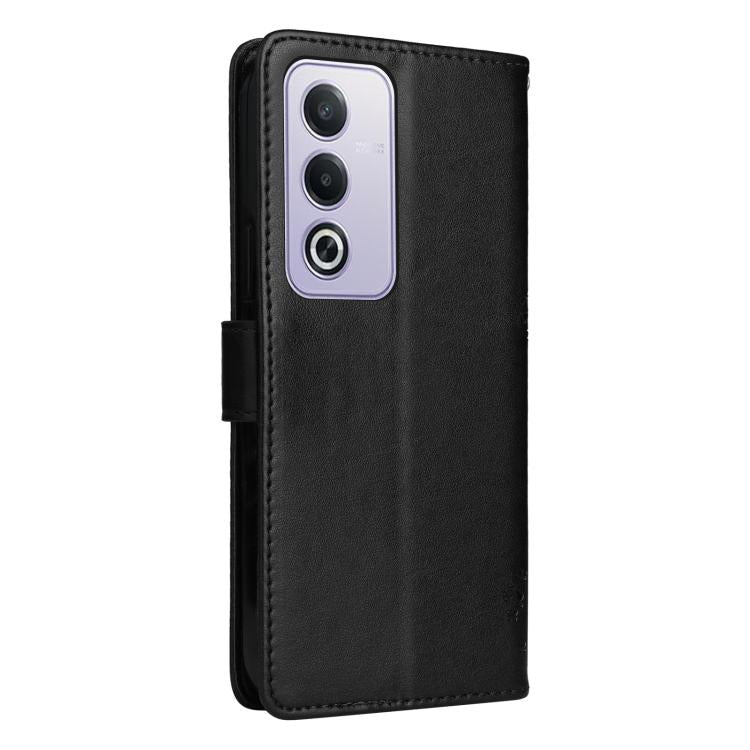 For OPPO K12X 5G Global Tree & Cat Embossed Pattern Flip Leather Phone Case