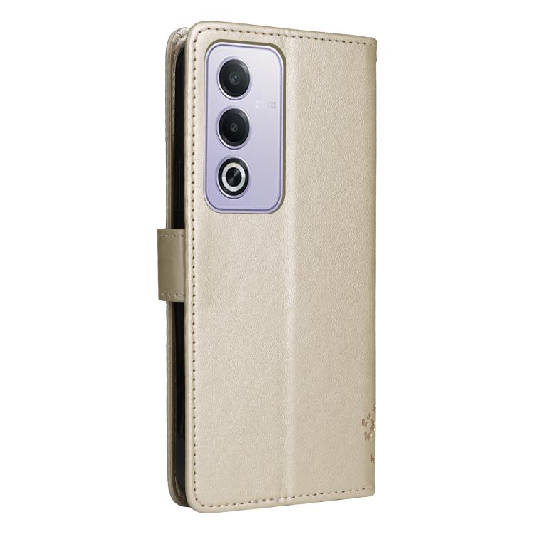 For OPPO K12X 5G Global Tree & Cat Embossed Pattern Flip Leather Phone Case