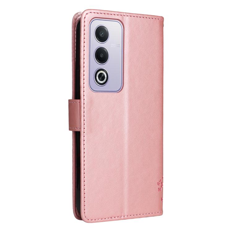 For OPPO K12X 5G Global Tree & Cat Embossed Pattern Flip Leather Phone Case