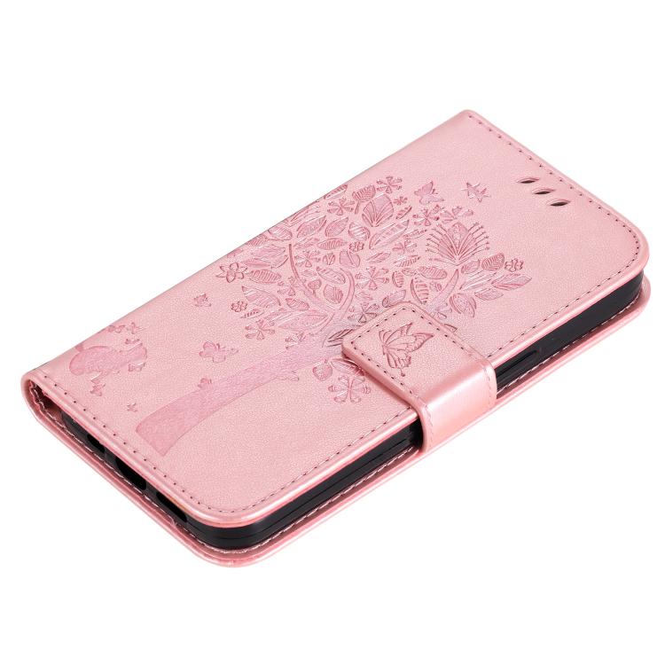 For OPPO K12X 5G Global Tree & Cat Embossed Pattern Flip Leather Phone Case
