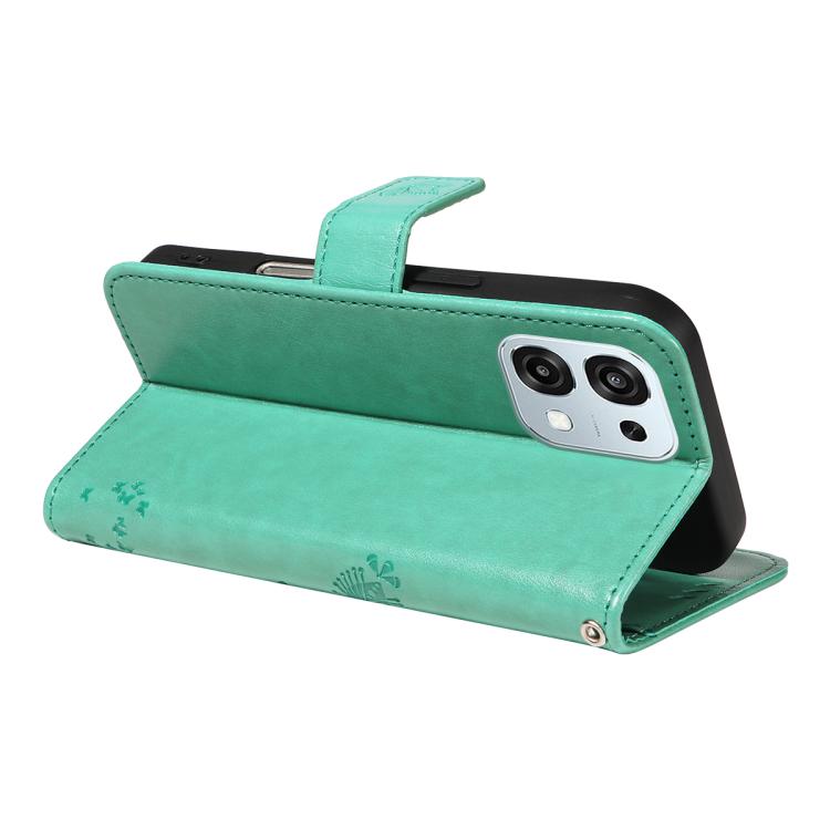 For OPPO A6 Pro 4G / 5G Global Tree & Cat Embossed Pattern Flip Leather Phone Case