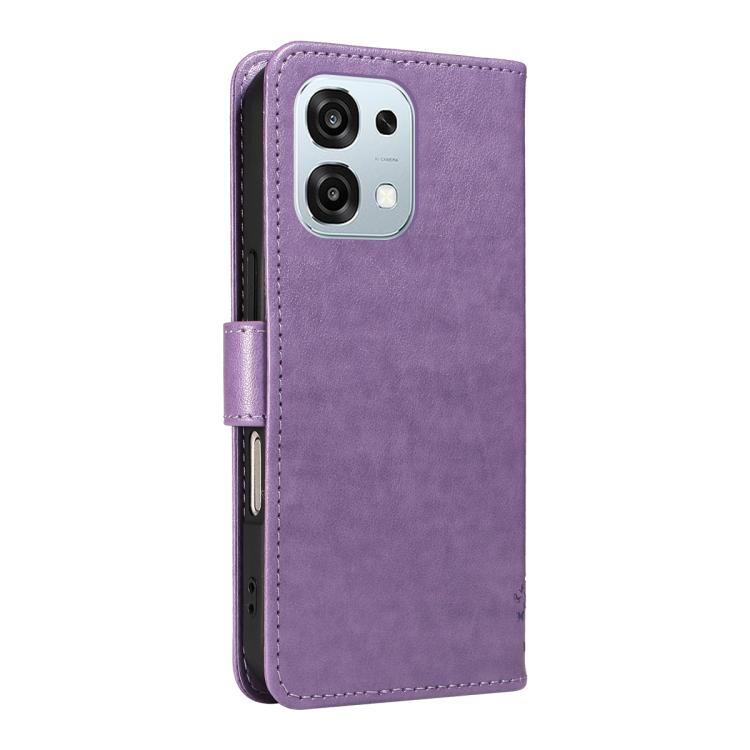 For OPPO A6 Pro 4G / 5G Global Tree & Cat Embossed Pattern Flip Leather Phone Case