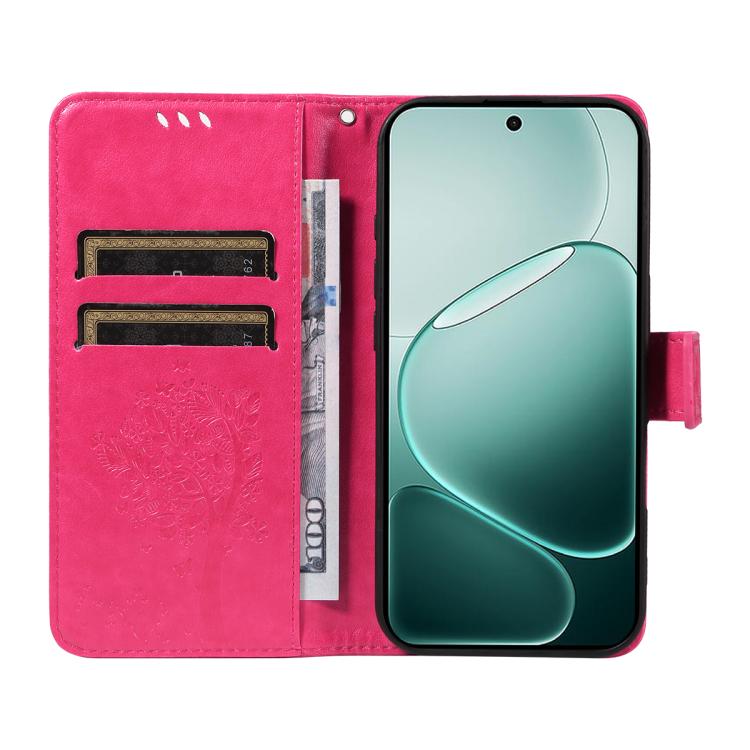 For OPPO A6 Pro 4G / 5G Global Tree & Cat Embossed Pattern Flip Leather Phone Case