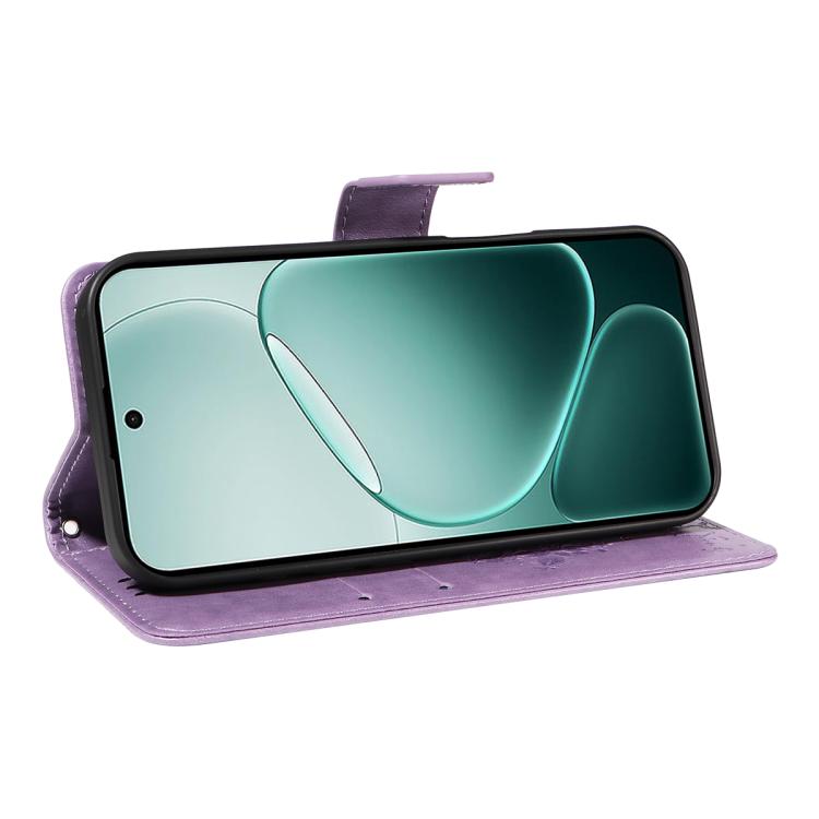 For OPPO A6 Pro 4G / 5G Global Tree & Cat Embossed Pattern Flip Leather Phone Case