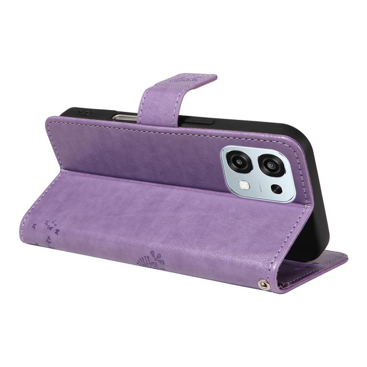 For OPPO A6 Pro 4G / 5G Global Tree & Cat Embossed Pattern Flip Leather Phone Case