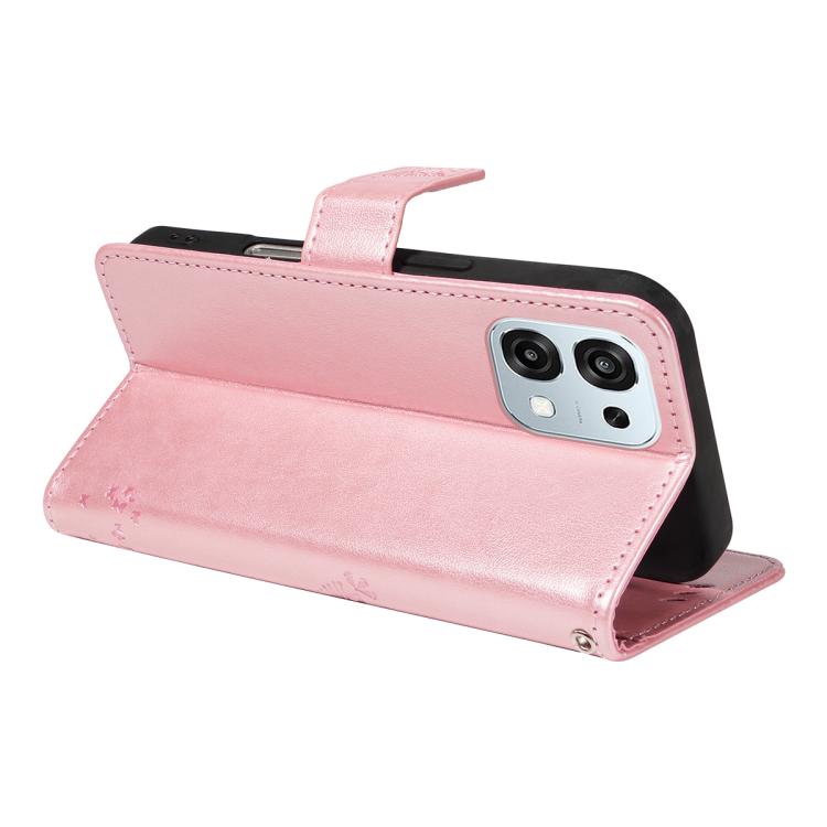 For OPPO A6 Pro 4G / 5G Global Tree & Cat Embossed Pattern Flip Leather Phone Case