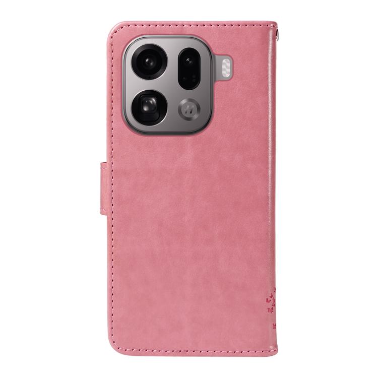 For OPPO Find X9 Pro Tree & Cat Embossed Pattern Flip Leather Phone Case