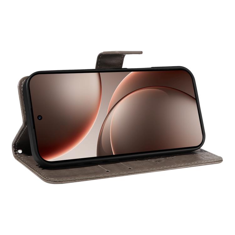 For OPPO Find X9 Pro Tree & Cat Embossed Pattern Flip Leather Phone Case