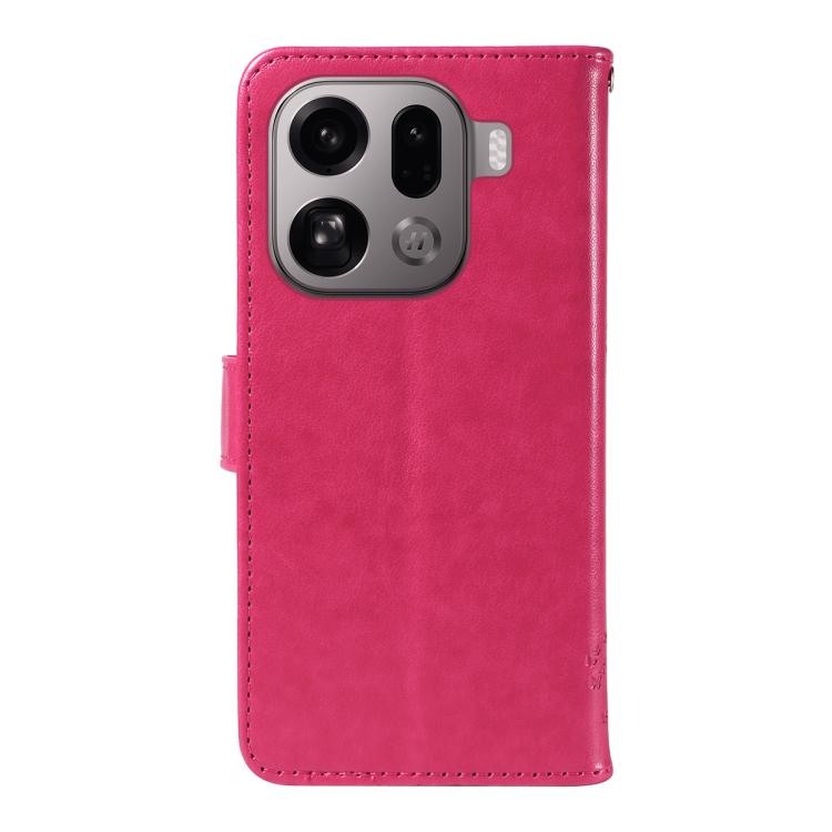 For OPPO Find X9 Pro Tree & Cat Embossed Pattern Flip Leather Phone Case
