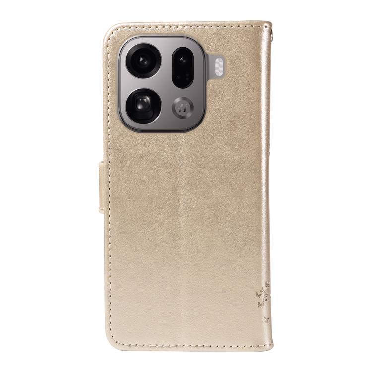 For OPPO Find X9 Pro Tree & Cat Embossed Pattern Flip Leather Phone Case