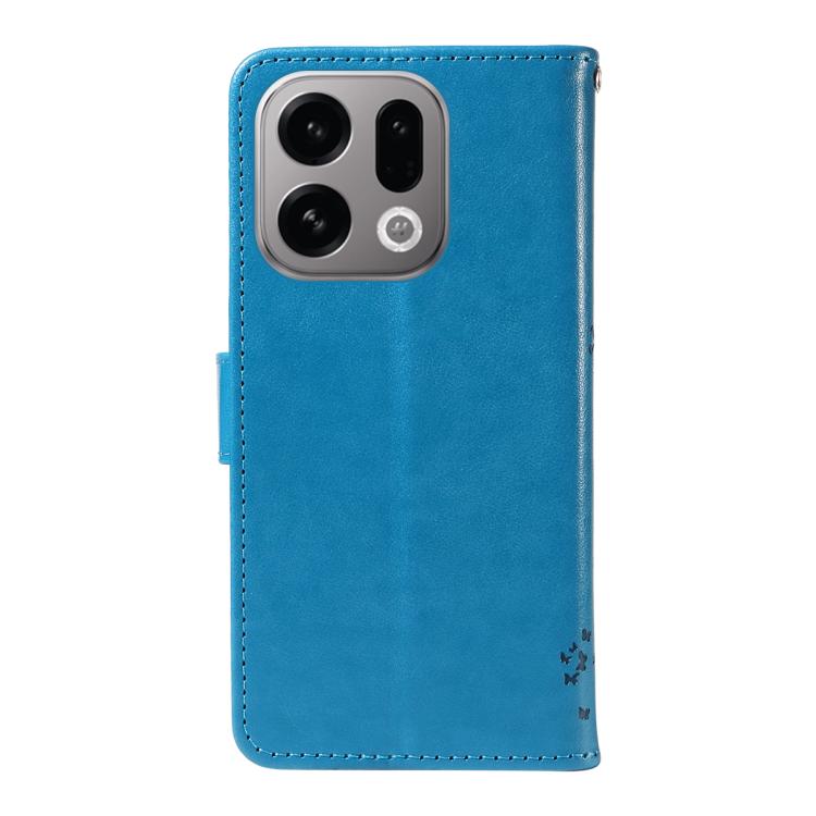 For OPPO Find X9 Tree & Cat Embossed Pattern Flip Leather Phone Case
