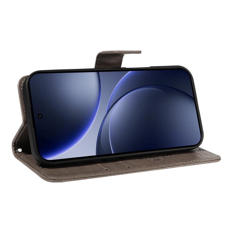 For OPPO Find X9 Tree & Cat Embossed Pattern Flip Leather Phone Case