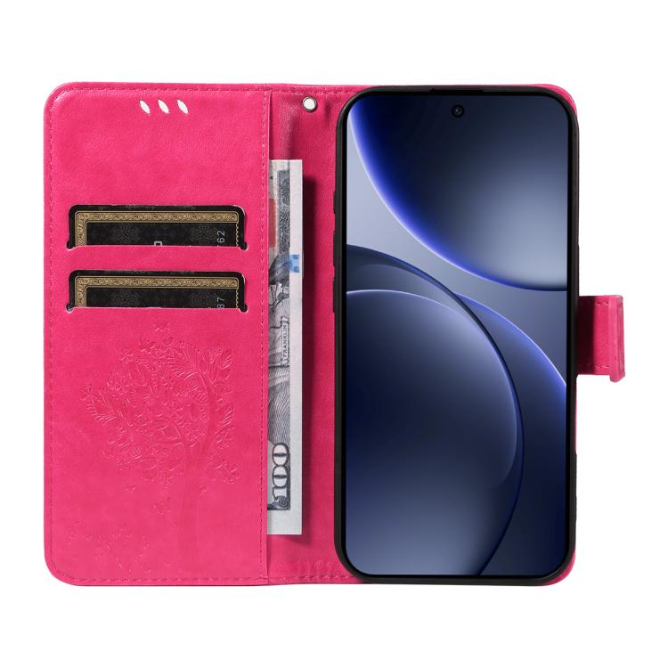 For OPPO Find X9 Tree & Cat Embossed Pattern Flip Leather Phone Case