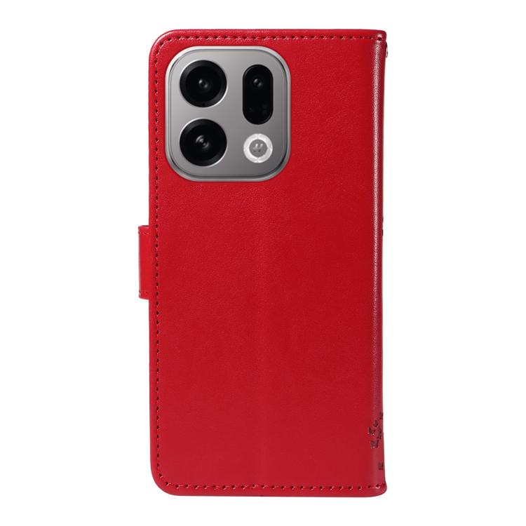 For OPPO Find X9 Tree & Cat Embossed Pattern Flip Leather Phone Case